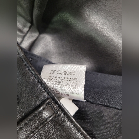 Express 00 Reg Black Pleather Faux Leather Pants Ver Nice Condition - Picture 5 of 6